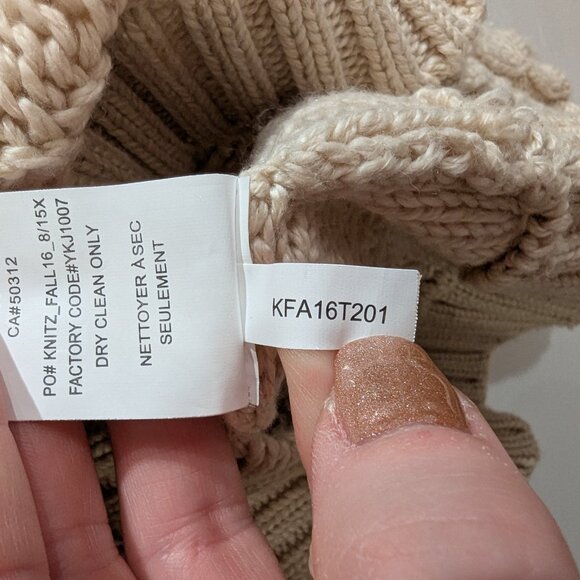 FOR LOVE & LEMONS KNITZ Wythe Bell Sleeve Sweater L Oversized Loose Weave Cream - Picture 13 of 14